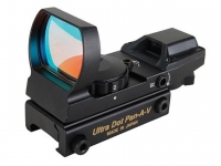 PAN-A-V REFLEX RED DOT SIGHT 1X 33MM 4 RETICLE WITH INTEGRAL WEAVER-STYLE BASE MATTE